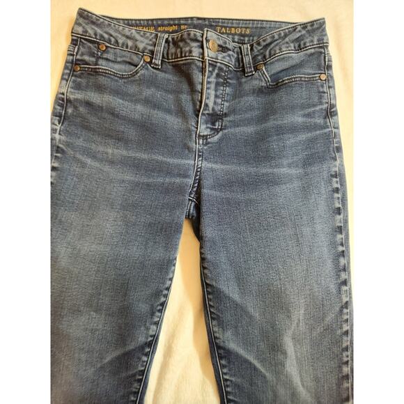 Talbots Jeans Womens 8P 8 Petite Blue Heritage Straight Whiskers - Picture 3 of 10